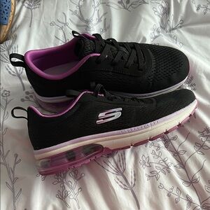 Skechers Black and Pink Sneakers with Air Cushion Sole